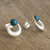 Chrysocolla drop earrings, 'Crowned Crescent' - Handmade Chrysocolla Drop Earrings (image 2b) thumbail