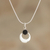 Obsidian pendant necklace, 'Crowned Crescent' - Artisan Crafted Obsidian Pendant Necklace (image 2) thumbail