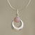 Opal pendant necklace, 'Crowned Crescent' - Sterling Silver and Pink Opal Necklace from Peru (image 2) thumbail