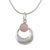 Opal pendant necklace, 'Crowned Crescent' - Sterling Silver and Pink Opal Necklace from Peru thumbail