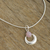 Opal pendant necklace, 'Crowned Crescent' - Sterling Silver and Pink Opal Necklace from Peru (image 2b) thumbail