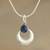 Lapis lazuli pendant necklace, 'Crowned Crescent' - Artisan Crafted Lapis Lazuli Pendant Necklace (image 2) thumbail