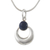 Lapis lazuli pendant necklace, 'Crowned Crescent' - Artisan Crafted Lapis Lazuli Pendant Necklace thumbail