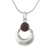 Mahogany obsidian pendant necklace, 'Crowned Crescent' - Handmade Mahogany Obsidian Necklace thumbail