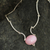 Halskette mit Opalanhänger - Halskette aus rosafarbenem Opal und Sterlingsilber