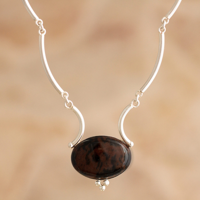 Mahogany obsidian pendant necklace, Mystical Energy
