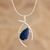 Lapis lazuli pendant necklace, 'Outlook' - Contemporary Lapis Lazuli and Sterling Silver Necklace