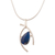 Lapis lazuli pendant necklace, 'Outlook' - Contemporary Lapis Lazuli and Sterling Silver Necklace thumbail