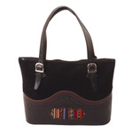 Leather and suede tote bag, 'Cusco Journey' - Leather and Suede and Wool Tote Bag