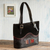 Leather and suede tote bag, 'Cusco Journey' - Leather and Suede and Wool Tote Bag (image 2b) thumbail