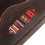 Leather and suede tote bag, 'Cusco Journey' - Leather and Suede and Wool Tote Bag