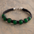 Agate beaded macrame bracelet, 'Allegro' - Green Agate Macrame Wristband Bracelet (image 2) thumbail