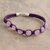 Rose quartz beaded macrame bracelet, 'Allegro' - Purple Macrame Bracelet with rose Quartz (image 2) thumbail