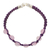 Rose quartz beaded macrame bracelet, 'Allegro' - Purple Macrame Bracelet with rose Quartz thumbail