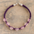Rose quartz beaded macrame bracelet, 'Allegro' - Purple Macrame Bracelet with rose Quartz (image 2b) thumbail