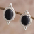 Onyx drop earrings, 'Legato' - Classic Black Onyx Button Earrings (image 2) thumbail