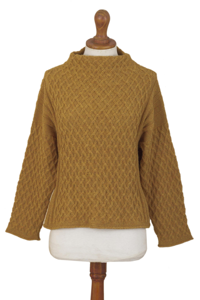 Jersey 100% alpaca - Sweater de Mujer 100% Alpaca Oro Antiguo