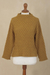 100% alpaca sweater, 'Antique Gold Trellis' - Women's Antique Gold 100% Alpaca Sweater (image 2b) thumbail