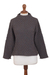 pullover aus 100 % Alpaka - Grauer Pullover aus 100 % Alpaka mit Gittermuster