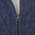 Men's 100% alpaca zipper cardigan, 'Cozy Prussian Blue' - Prussian Blue Alpaca Cable Knit Zip Front Men's Cardigan (image 2h) thumbail
