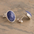 Sodalite stud earrings, 'Possibility' - Oval Sodalite Stud Earrings (image 2b) thumbail