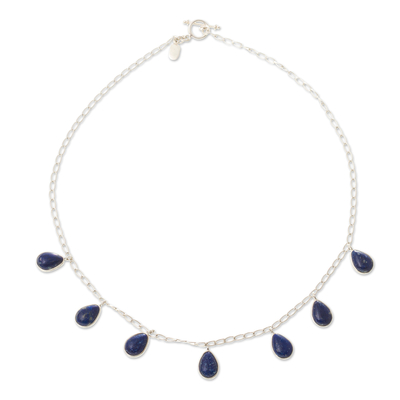 Collar con colgante de lapislázuli - Collar de Plata de Ley y Lapislázuli