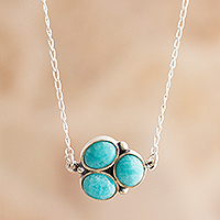 Amazonite pendant necklace, 'Simple Hope' - Natural Amazonite and Sterling Silver Necklace