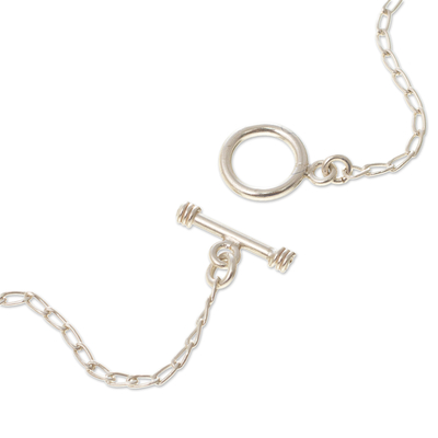 Halskette mit Amazonit-Anhänger, „Simple Hope“ – Halskette aus natürlichem Amazonit und Sterlingsilber