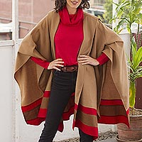 Alpaca Blend Dark Red Crisscross Sweater Vest from Peru