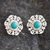 Amazonite filigree button earrings, 'Eternal Hope' - Filigree Button Earrings with Amazonite (image 2) thumbail