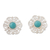 Amazonite filigree button earrings, 'Eternal Hope' - Filigree Button Earrings with Amazonite (image 2a) thumbail