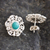 Amazonite filigree button earrings, 'Eternal Hope' - Filigree Button Earrings with Amazonite (image 2b) thumbail