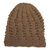 100% alpaca knit hat, 'Sepia Chic' - Warm 100% Alpaca Hat in Sepia (image 2a) thumbail