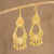 Gold-plated filigree chandelier earrings, 'Crescent Drop' - Peruvian Gold-Plated Filigree Chandelier Earrings (image 2) thumbail