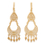Gold-plated filigree chandelier earrings, 'Crescent Drop' - Peruvian Gold-Plated Filigree Chandelier Earrings thumbail
