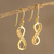 Gold-plated filigree dangle earrings, 'Elegant Infinity' - Peruvian Gold-Plated Filigree Infinity Symbol Earrings thumbail