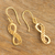 Gold-plated filigree dangle earrings, 'Elegant Infinity' - Peruvian Gold-Plated Filigree Infinity Symbol Earrings (image 2b) thumbail
