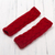 Alpaca blend fingerless mittens, 'Cozy Cardinal Red' - Andean Alpaca Blend Hand Knit Red Fingerless Mittens (image 2c) thumbail