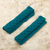 Alpaca blend fingerless mittens, 'Turquoise Teal Braid' - Andean Alpaca Blend Hand Knit Turquoise Fingerless Mittens