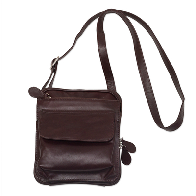 Leather shoulder bag, Voyager