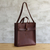 Leather tote bag,'World Class' - Minimalist Chestnut Leather Tote Bag thumbail