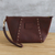 Leather wristlet, 'Top Notch' - Full-Grain Leather Wristlet from Peru thumbail