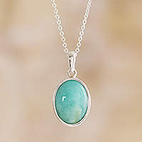 Opal pendant necklace, 'Naturally Beautiful' - Natural Andean Opal Pendant Necklace