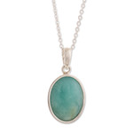 Amazonite pendant necklace, 'Naturally Beautiful' - Natural Handcrafted Andean Amazonite Pendant Necklace