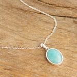 Amazonite pendant necklace, 'Naturally Beautiful' - Natural Handcrafted Andean Amazonite Pendant Necklace
