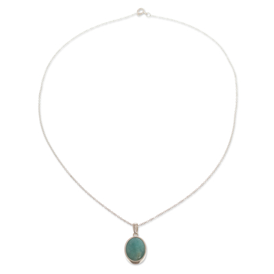 Amazonite pendant necklace, 'Naturally Beautiful' - Natural Handcrafted Andean Amazonite Pendant Necklace