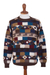 Men's 100% alpaca intarsia knit sweater, 'Adventure Geometry' - Geometric Intarsia Knit 100% Alpaca Men's Sweater thumbail