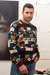 Men's 100% alpaca intarsia knit sweater, 'Adventure Geometry' - Geometric Intarsia Knit 100% Alpaca Men's Sweater (image 2b) thumbail