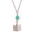 Amazonite pendant necklace, 'Cubist' - Peruvian Amazonite and Sterling Silver Pendant Necklace thumbail