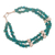 Reconstituted turquoise beaded bracelet, 'Undulating Sea' - Peruvian Reconstituted Turquoise Bracelet (image 2b) thumbail